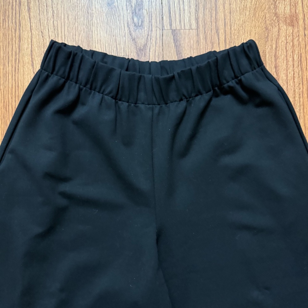 Planet by Lauren G wide leg crop pants with elastic waist in black size 1 - Picture 2 of 12